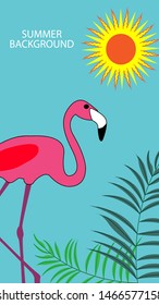 Design template of summer background. Summer poster, flyer, invitation, card. Vector Illustration
