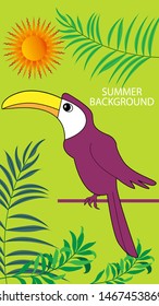 Design template of summer background. Summer poster, flyer, invitation, card. Vector Illustration