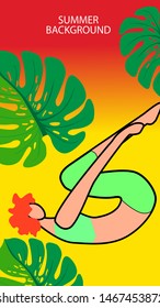 Design template of summer background. Summer poster, flyer, invitation, card. Vector Illustration