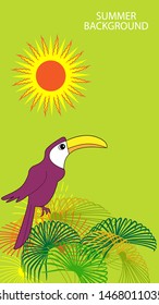 Design template of summer background. Summer poster, flyer, invitation, card. Vector Illustration