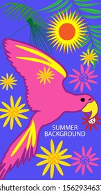 Design template of summer background. Summer poster, flyer, invitation, card. Vector Illustration