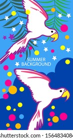 Design template of summer background. Summer poster, flyer, invitation, card. Vector Illustration