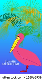 Design template of summer background. Summer poster, flyer, invitation, card. Vector Illustration