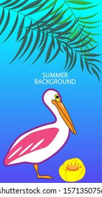 Design template of summer background. Summer poster, flyer, invitation, card. Vector Illustration