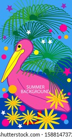 Design template of summer background. Summer poster, flyer, invitation, card. Vector Illustration