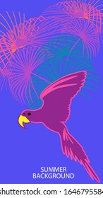 Design template of summer background. Summer poster, flyer, invitation, card. Vector Illustration