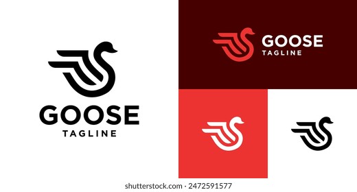 Design template of swan logo in a simple style.
Animals, livestock, water birds, love.
Vector EPS 10