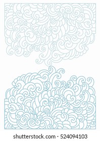 Design template with swirls pattern. Vector illustration hand drawn.  Thin line drawings. Abstract background.