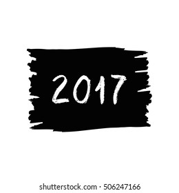 Design template with text 2017.  2017. Grunge banner. Grunge style. 2017 grunge label. Vector.