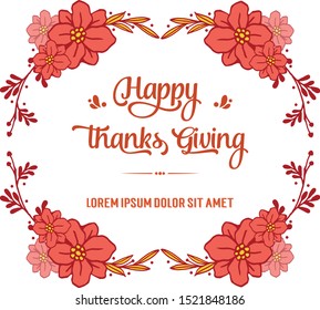Design template thanksgiving, with sketch of wreath frame. Vector