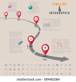 Design-Vorlage, Infografik-Verkehrszeichen mit Elementen und Symbolen, Vektorgrafik-Vektorgrafik