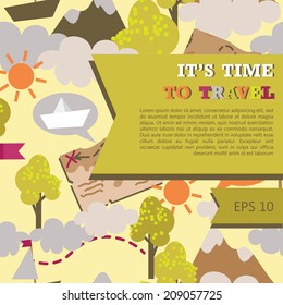 design template for travel banner, vector illustration