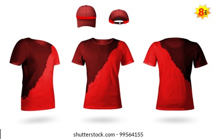 Design template of two-color t-shirts.