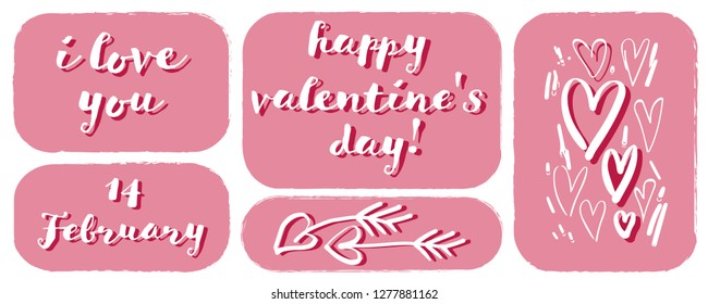 Design Template for Valentines Day. Vector illustration.
