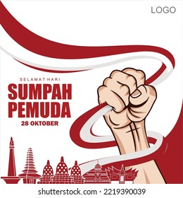Design template vector banner Sumpah Pemuda.