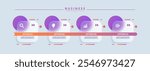 Design template for vector infographic labels with icons and 4 options or steps. Suitable for process diagrams, presentations, workflow layouts, banners, flow charts, and infographics.