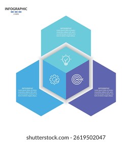 Plantilla de diseño para etiquetas de infografía de Vector con iconos y 3 opciones o pasos.