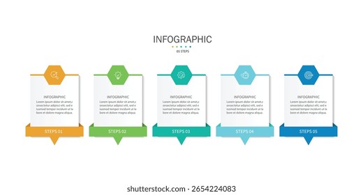 Plantilla de diseño para etiquetas de infografía de Vector con iconos y 5 opciones o pasos.
