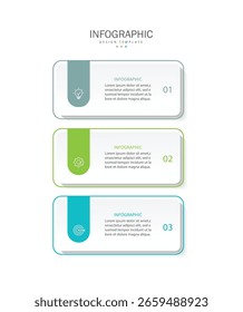 Modelo de design para rótulos de infográfico vetorial com ícones e 3 opções ou etapas.