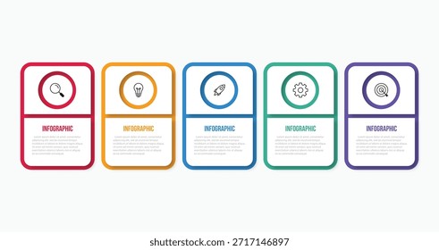 Plantilla de diseño para etiquetas de infografía de Vector con iconos y 5 opciones o pasos.