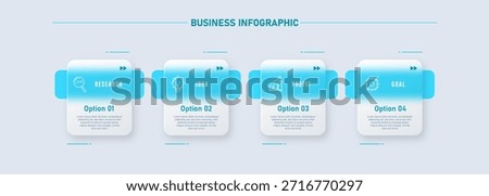 Design template for vector infographic labels with icons and 4 options or steps. Suitable for process diagrams, presentations, workflow layouts, banners, flow charts, and infographics.