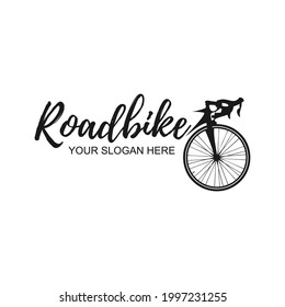 Design-Vorlage, Vektorgrafik eines Straßenfahrrads für ein Symbol, Logo oder Emblem von Inhalten für Fahrräder und Freizeitsportarten