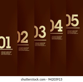Design template - vertical brown cutout lines / graphic or website layout vector