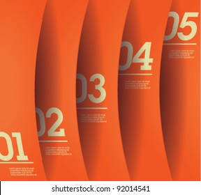 Design template - vertical orange cutout curvy lines / graphic or website layout vector
