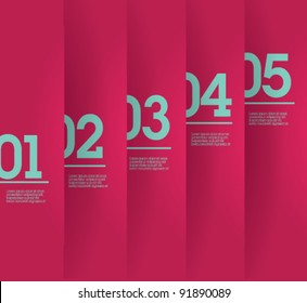 Design template - vertical red cutout lines / graphic or website layout vector