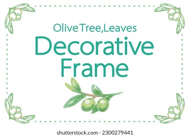 Design template with watercolor olives. Vector illustration.