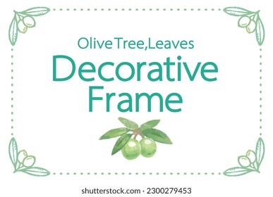 Design template with watercolor olives. Vector illustration.