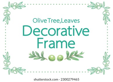 Design template with watercolor olives. Vector illustration.