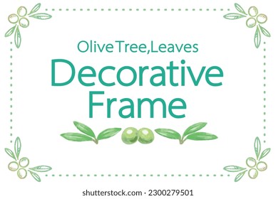 Design template with watercolor olives. Vector illustration.