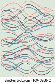 Design Template with Waves Curve Lines. Wavy Background.  Flowing Striped Vector Illustration. Modern pattern for advertising and marketing banner, presentation. Youth style waves curve stripes.