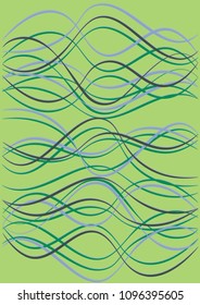 Design Template with Waves Curve Lines. Wavy Background.  Trendy Striped Vector Illustration. Modern pattern for advertising and marketing banner, presentation. Youth style waves curve stripes.