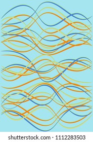 Design Template with Waves Curve Lines. Wavy Background.  Smooth Striped Vector Illustration. Modern pattern for advertising and marketing banner, flier or poster. Youth style waves curve stripes.