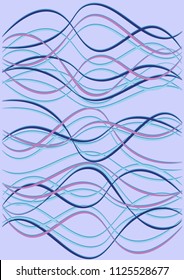 Design Template with Waves Curve Lines. Wavy Background.  Geometric Striped Vector Illustration. Modern pattern for advertising and marketing poster, presentation. Youth style waves curve stripes.