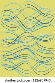 Design Template with Waves Curve Lines. Wavy Background.  Stylish Striped Vector Illustration. Modern pattern for advertising and marketing poster, presentation. Youth style waves curve stripes.