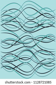 Design Template with Waves Curve Lines. Wavy Background.  Advert Striped Vector Illustration. Modern pattern for advertising and marketing poster, presentation. Youth style waves curve stripes.