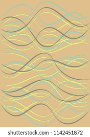 Design Template with Waves Curve Lines. Wavy Background.  Bright Striped Vector Illustration. Modern pattern for advertising and marketing banner, presentation. Youth style waves curve stripes.