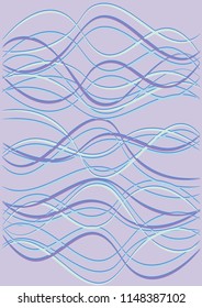 Design Template with Waves Curve Lines. Wavy Background.  Smooth Striped Vector Illustration. Modern pattern for advertising and marketing poster, presentation. Youth style waves curve stripes.