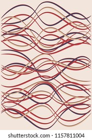 Design Template with Waves Curve Lines. Wavy Background.  Modern Striped Vector Illustration. Modern pattern for advertising and marketing poster, presentation. Youth style waves curve stripes.