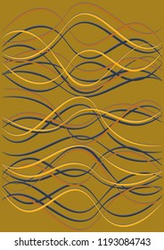 Design Template with Waves Curve Lines. Wavy Background.  Rippling Striped Vector Illustration. Modern pattern for advertising and marketing banner, flier or poster. Youth style waves curve stripes.
