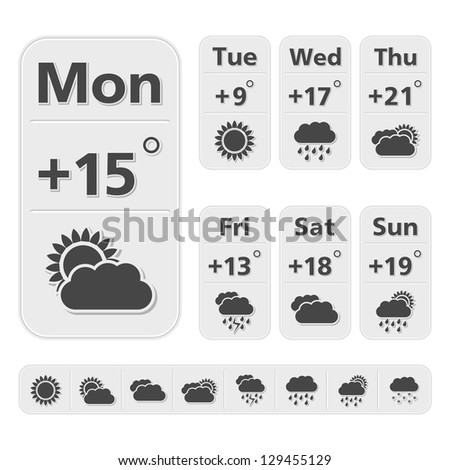 Design template for weather forecast, vector eps10 illustration