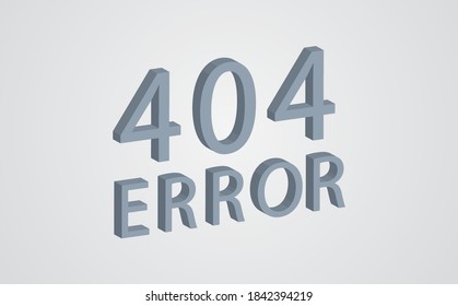 Design template for web page with 404 error. Flat isometric vector illustration.