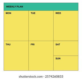 Design template weekly plan schedule unique design abstract