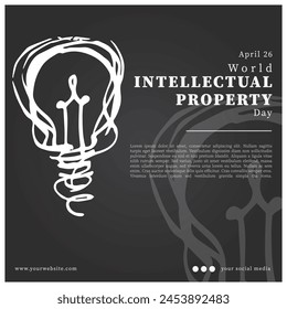 Design template: World Intellectual Property Day. designed with a simple and elegant black concept.