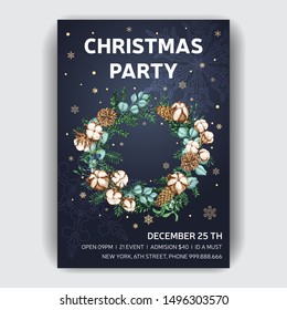 Design template with xmas hand-drawn graphic illustrations. Greeting card with the New Year and Christmas holidays.