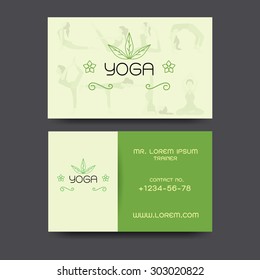 Design template for yoga studio business card, vector illustration