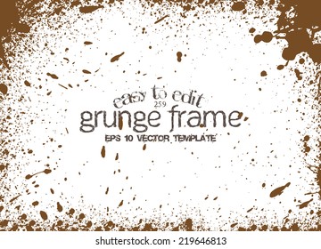 Design template.Abstract grunge frame texture. Stock vector Easy to edit